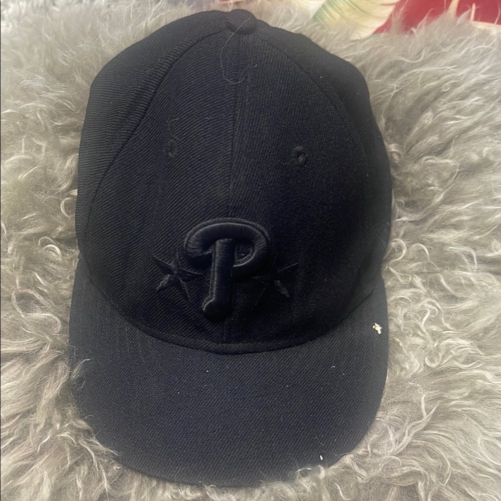 Black Baseball Cap with Embroidered Logo